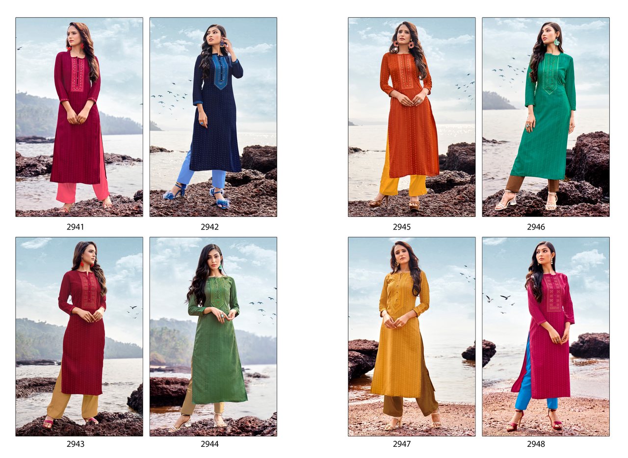 Rangoon Latest Fancy Designer Ethnic Wear Lining Silk With Work Long Kurti Collection